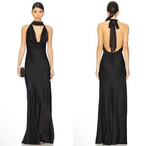 Stone Cold Fox X REVOLVE Amelia Halter Maxi Gown In Black